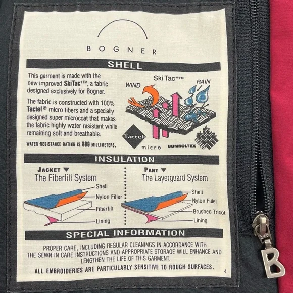 Vintage Bogner One-Piece Embroidered Ski Suit Fur Trimmed Hood Burgundy Sz 10 - Picture 15 of 16